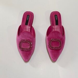 Dean Pink Velvet Embellished Mules